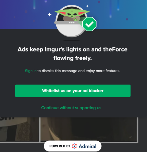 Imgur add blocking modal